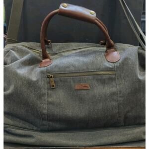 MyMealivos Canvas Weekender Overnight Travel Carry On Duffel Tote Black 20 X 8"